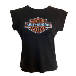 Women's Harley Davidson Sleeveless Cotton Tee, Women's L, Omaha Nebraska, Flames